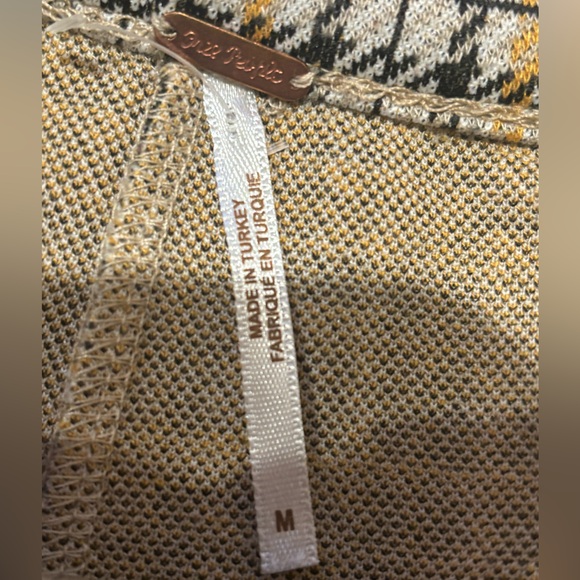 Free People High-Waist Plaid About You  Button-Front Trousers - size medium - Picture 9 of 9